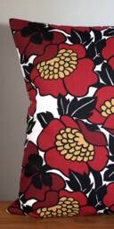 Red Flower Cushion Cover, Scandinavian Fabric, Abstract Botanical Pattern With Zip, 40cm To 50cm Square Sizes Handmade By Vivid Shades - thumbnail 2