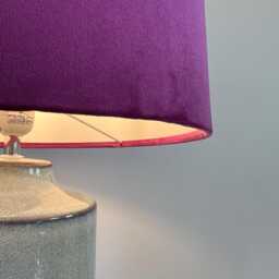 Plum Purple Velvet Drum Lampshade - Modern Ceiling Light Shade - thumbnail 2