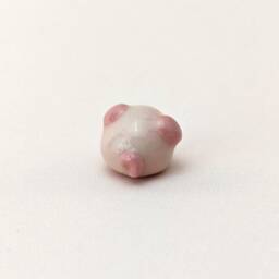 Cute Handmade Mini Ceramic Pig Figurine. Unique Desk Buddy. Terrarium Decor. Good Luck Charm. Small-Batch Ceramics. Hand-Painted Pottery - thumbnail 2