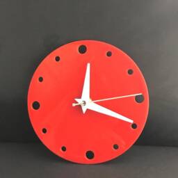 Small Round Wall Clock in Red 14cm - thumbnail 2