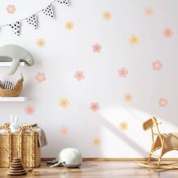 Small Daisy Flowers Wall Decals, Plastic-Free Kids Room Stickers - thumbnail 2