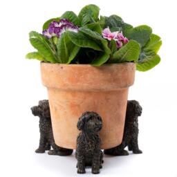 Handcrafted Antique Bronze Cockapoo Plant Pot Feet - Set Of 3 - Eco-Friendly Garden Decor