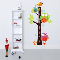 Owl Tree Growth Chart Wall Decal, Playroom Or Nursery Kids Height Vinyl Sticker - thumbnail 2