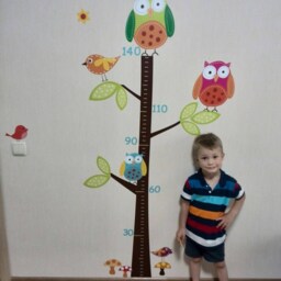 Owl Tree Growth Chart Wall Decal, Playroom Or Nursery Kids Height Vinyl Sticker - thumbnail 4