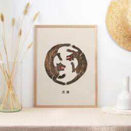 Wild Japanese Animals Poster, Vintage Oriental Art Print, Wall Art, Minimalist Gift Idea, A1/A2/A3/A4 - thumbnail 3