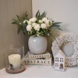 Brown Stone Effect Glass Hurricane Candle Holder Lantern - thumbnail 4
