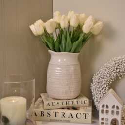 Brown Stone Effect Glass Hurricane Candle Holder Lantern - thumbnail 3