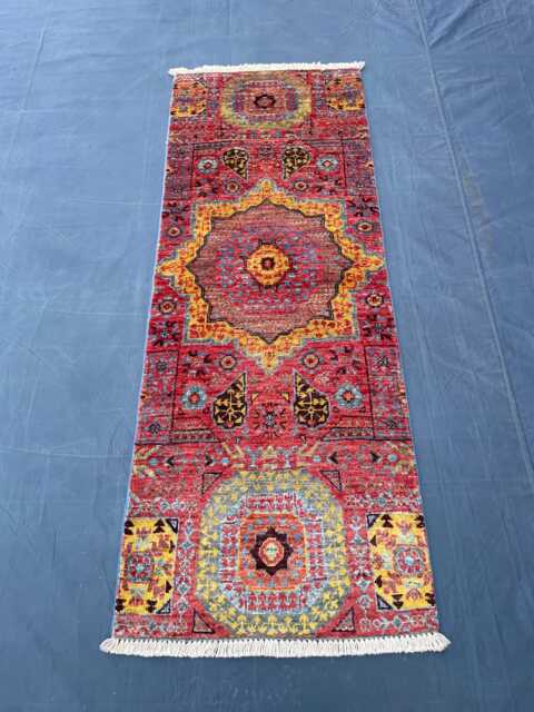 2x5 Handmade Mamluk Hallway Rug, Bohemian Home Decor - image 1