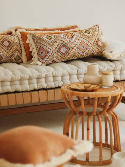 Boho Tribe Bolster With Fringe, Sofa Cushion, Decorative Pillow For Living Room, Bedroom, Modern Pillows Exclusive - image 1