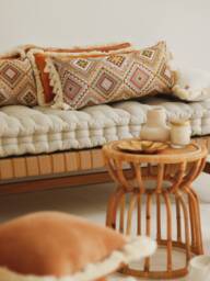 Boho Tribe Bolster With Fringe, Sofa Cushion, Decorative Pillow For Living Room, Bedroom, Modern Pillows Exclusive