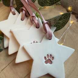 Personalised/Personalized Dog & Cat Christmas Tree Ornament - Star Decoration, Pet Bauble, Paw Print, Lover Gift, Xmas Gift For Pets - thumbnail 4