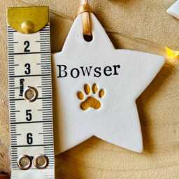 Personalised/Personalized Dog & Cat Christmas Tree Ornament - Star Decoration, Pet Bauble, Paw Print, Lover Gift, Xmas Gift For Pets - thumbnail 3