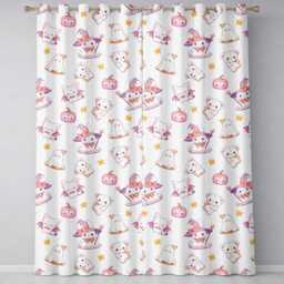 Kawaii Halloween Bunny Witch Teddy Ghost Seamless Pattern Readymade Eyelet Ring Top Thermal 100% Blackout Curtains - thumbnail 2