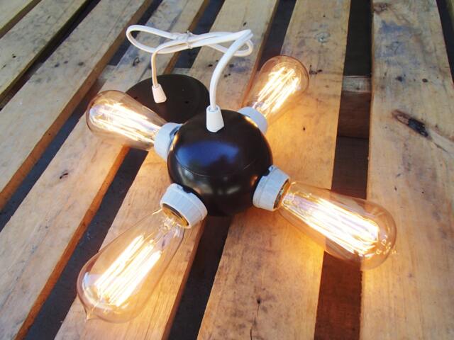 Edwardian Pendant - 4 Bulb Ceiling Light Benjamin Cluster Contemporary Lighting Modern Rustic Bedroom Reading Nook - image 1