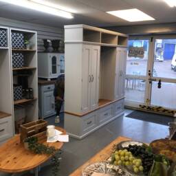 Boot Mud Room Furniture-Handmade Huge Storage & Drawers, Solid Pine Room Bench, Kent Furniture Showroom - thumbnail 2