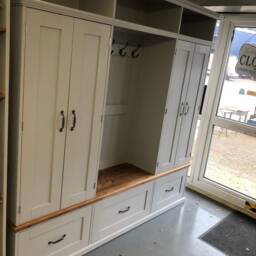 Solid Pine Mud Room Bench With Storage, Handmade Hallway Cupboard Furniture - thumbnail 4