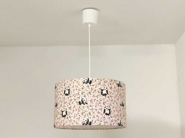 Lampshade - Pendant Light With Panda Pattern On Pink Background Ideal Gift For Christmas, Birthdays, Baby Shower, Or Nursery - image 1