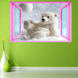 Polar Bear Cub Snow Wall Decal Sticker Mural Poster Print Art Kids Bedroom Decor Eb32 - thumbnail 3