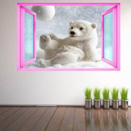 Polar Bear Cub Snow Wall Decal Sticker Mural Poster Print Art Kids Bedroom Decor Eb32 - thumbnail 2