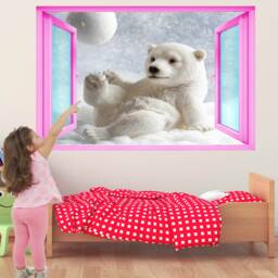 Polar Bear Cub Snow Wall Decal Sticker Mural Poster Print Art Kids Bedroom Decor Eb32 - thumbnail 1