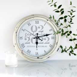 Personalised Wedding Wall Clock Custom Mr & Mrs Couple Name Glass Home Decor Present Just Married Newlyweds Anniversary Keepsake Gift Ekrc20 - thumbnail 4