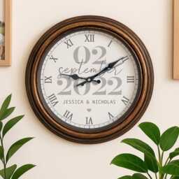 Personalised Wedding Wall Clock Custom Mr & Mrs Couple Name Glass Home Decor Present Just Married Newlyweds Anniversary Keepsake Gift Ekrc20 - thumbnail 1