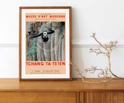 Reprint Of A 1956 Vintage French Exhibition Poster For Works By Tchang Ta Ts'ien - thumbnail 1