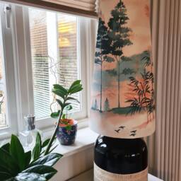 Herons in Flight Extra Tall Cone Lampshade Cotton - thumbnail 3