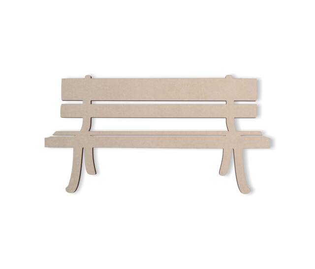 Unfinished Wooden Bench Cutout Diy Wall Art Decor - image 1
