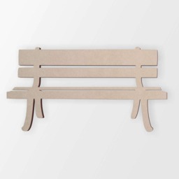 Unfinished Wooden Bench Cutout Diy Wall Art Decor - thumbnail 3