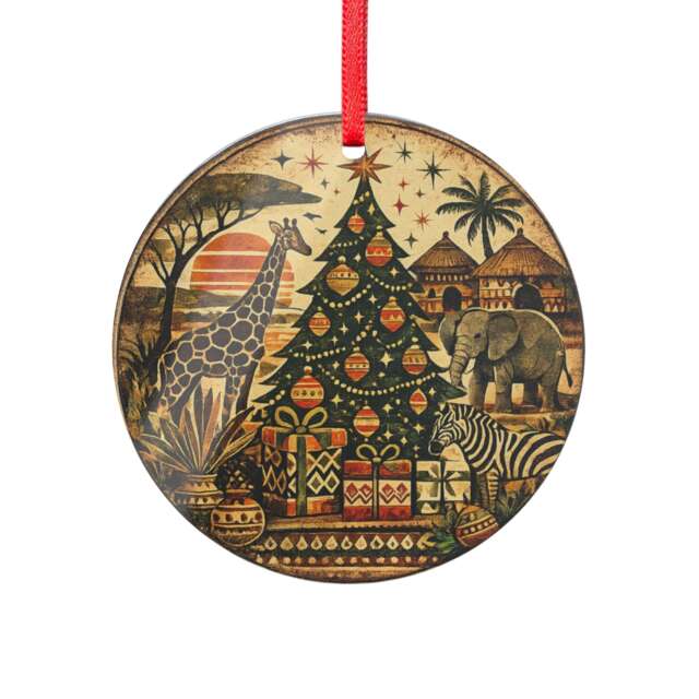 Safari Christmas Tree Ornament - Acrylic