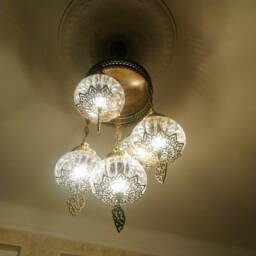5 Glass Chandelier Lamp, Chandelier Light, Morocco Light, Morocco Lighting, Turkish Light, Morocco Lamp, Morocco Lantern, Turkey Lamp, Turkey Light - thumbnail 2