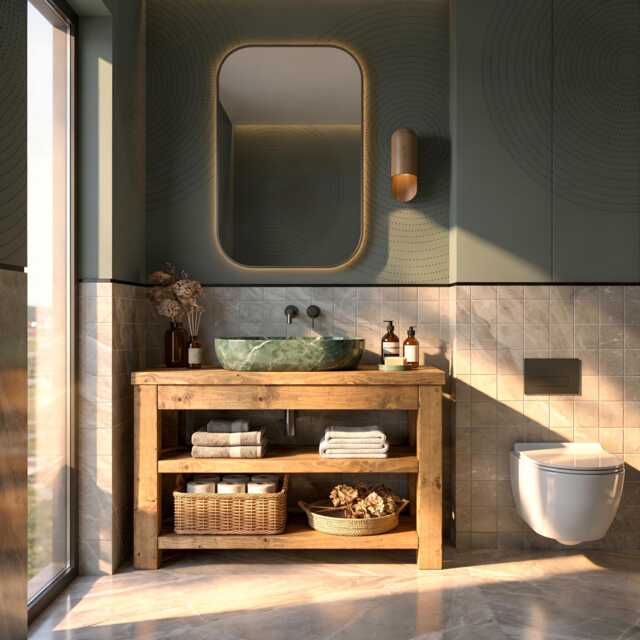 Tero Solid Wood Bathroom Vanity With Shelf - image 1