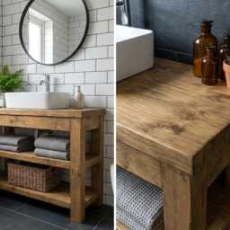 Tero Solid Wood Bathroom Vanity With Shelf - thumbnail 4