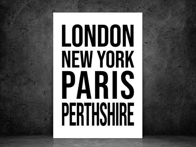 Perthshire Iconic Bold Town Scotland Print Poster - Gift Bespoke A5 A4 A3 Framed Or Unframed - image 1