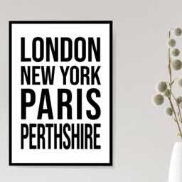 Perthshire Iconic Bold Town Scotland Print Poster - Gift Bespoke A5 A4 A3 Framed Or Unframed - thumbnail 3