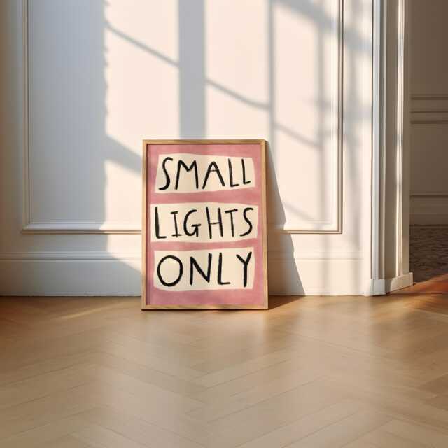 Small Lights Only Unframed Print - Living Room Prints Bold Posters Decor Bedroom Pink Art - image 1