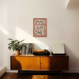 Small Lights Only Unframed Print - Living Room Prints Bold Posters Decor Bedroom Pink Art - thumbnail 2