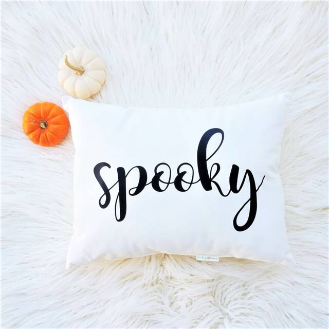 Halloween Spooky Pillow, Boho Halloween Halloween, Black & White Halloween, Minimalist - image 1