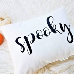 Halloween Spooky Pillow, Boho Halloween Halloween, Black & White Halloween, Minimalist - thumbnail 2
