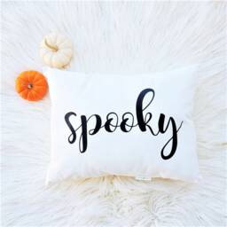 Halloween Spooky Pillow, Boho Halloween Halloween, Black & White Halloween, Minimalist - thumbnail 1