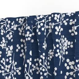 Blue & White Curtain Panel - Botanical Minimalist Retro Modern Custom Farmhousetwigs Deep By Sarah_Treu - thumbnail 3