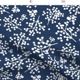 Blue & White Curtain Panel - Botanical Minimalist Retro Modern Custom Farmhousetwigs Deep By Sarah_Treu - thumbnail 4