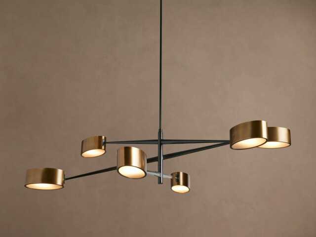 Mid Century Brass Sputnik Chandelier, 6-Light Italian Modern Ceiling Light, Vintage Style Starburst Light Fixture For Living Room & Dining - image 1