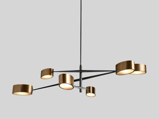 Mid Century Brass Sputnik Chandelier, 6-Light Italian Style - image 1