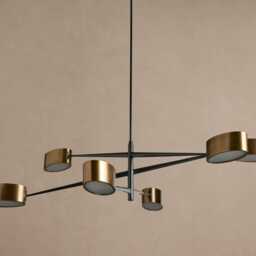 Mid Century Brass Sputnik Chandelier, 6-Light Italian Modern Ceiling Light, Vintage Style Starburst Light Fixture For Living Room & Dining - thumbnail 2