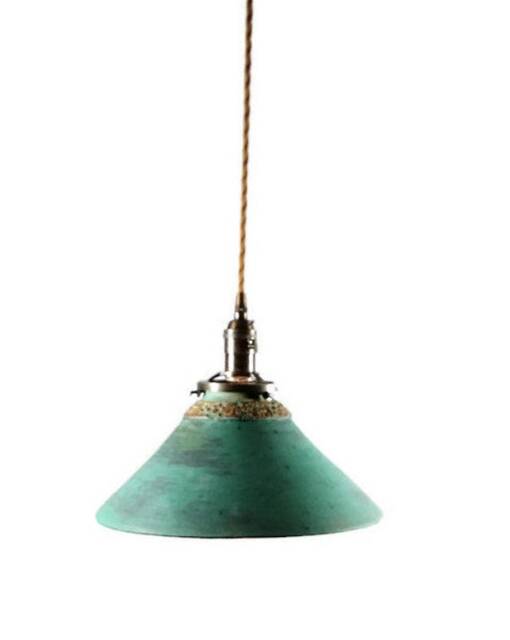 style#034 Lighting, Green Patina, Hanging Pendant Lamp, Kitchen Island Light - image 1