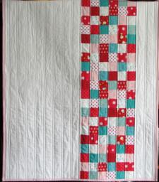 Baby Girl Quilt, Modern Blanket, 35x41 Ready To Ship - thumbnail 1