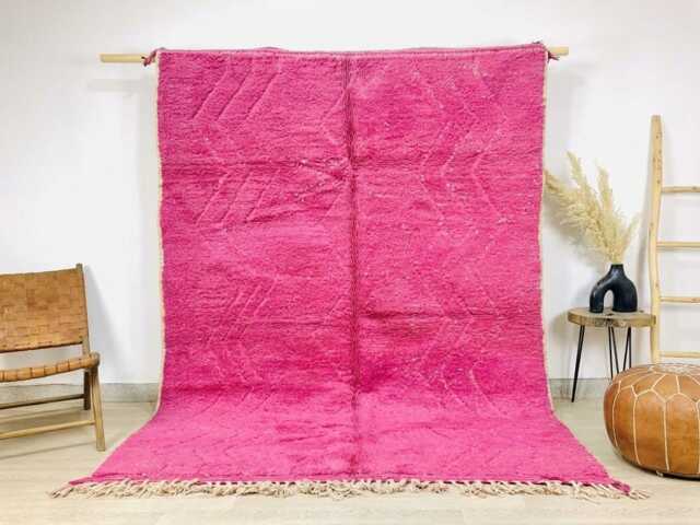 Pink Abstract Shag Moroccan Rug, Large Area Berber Wool Carpet, Modern Boho Decor, Custom Tufted Living Room Rug - image 1