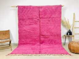 Pink Abstract Shag Moroccan Rug, Large Area Berber Wool Carpet, Modern Boho Decor, Custom Tufted Living Room Rug - thumbnail 1
